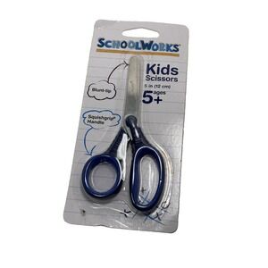 4 pairs school works kids scissors ages 5+ 5 inches BLUE